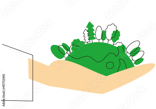 SDGs: Goal 15. Image illustration of 'LIFE ON LAND'. Vector illustration on white background.