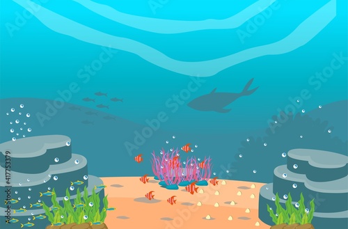 underwater background with fishes