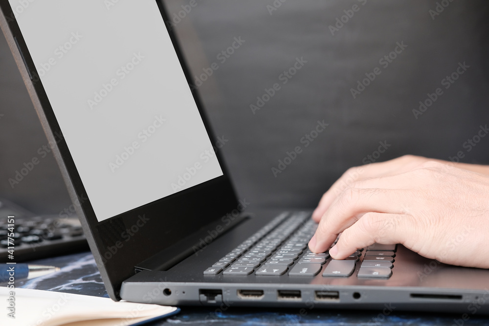 businessman hand working on laptop computer and technology concept businessman hand working on laptop computer and technology concept