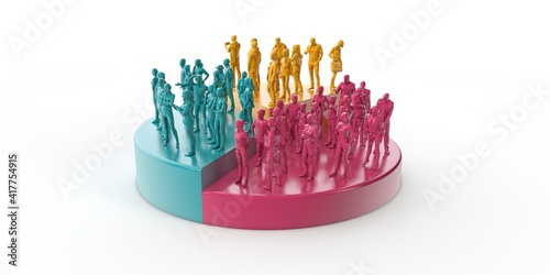 фотографія Group of people standing on a pie chart