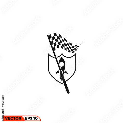 Icon vector graphic of rocket race