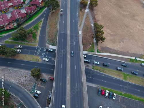 Panoramic aerial view of Broadmeadows Houses roads and parks in Melbourne Victoria Australia