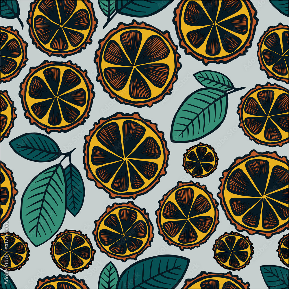 Lime, Grapefruit, Orange, Lеmon tree bold vector drawn ink painting fruit garden leaves illustration in bright colors Lime, Grapefruit, Orange, Lеmon tree bold vector drawn ink painting fruit garden leaves illustration in bright colors
