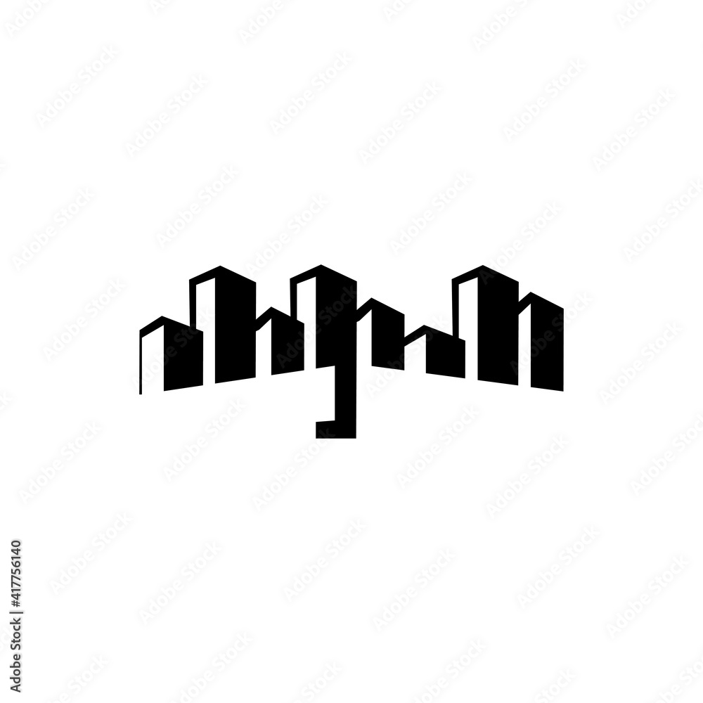 simple urban building vector logo
