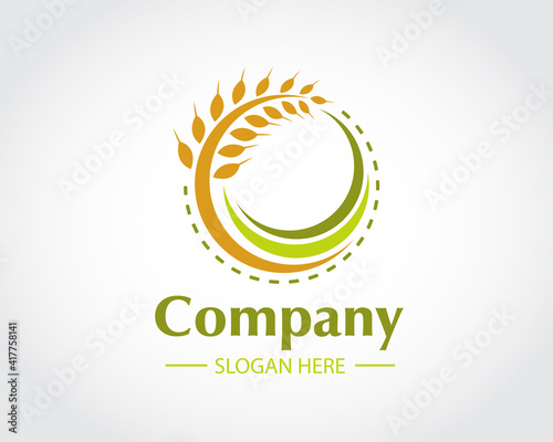 abstract circle wheat seed logo symbol design illustration inspiration