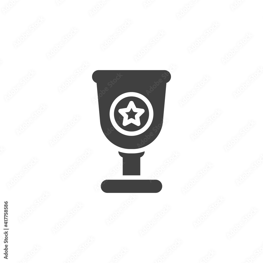 Winner cup with star vector icon. filled flat sign for mobile concept and web design. Champion trophy cup glyph icon. Symbol, logo illustration. Vector graphics Winner cup with star vector icon. filled flat sign for mobile concept and web design. Champion trophy cup glyph icon. Symbol, logo illustration. Vector graphics