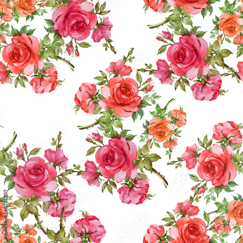  seamless pattern of red roses