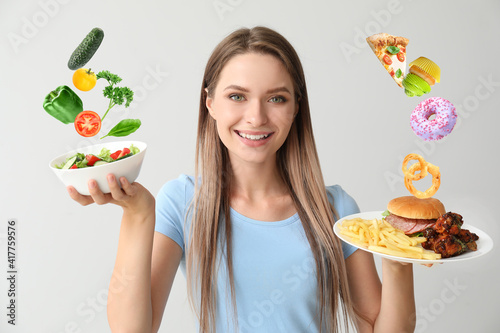 Young woman with healthy an...