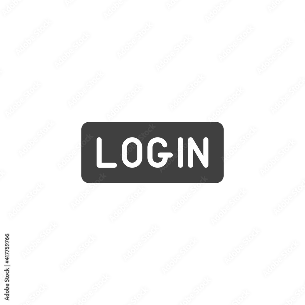 Login button vector icon. filled flat sign for mobile concept and web design. Account login glyph icon. Symbol, logo illustration. Vector graphics Login button vector icon. filled flat sign for mobile concept and web design. Account login glyph icon. Symbol, logo illustration. Vector graphics