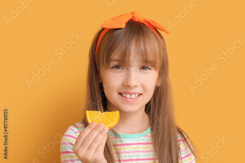 Cute little girl with piece...