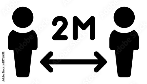 Social Distancing sign - Coronavirus prevention, keep 2 meters for safe distance