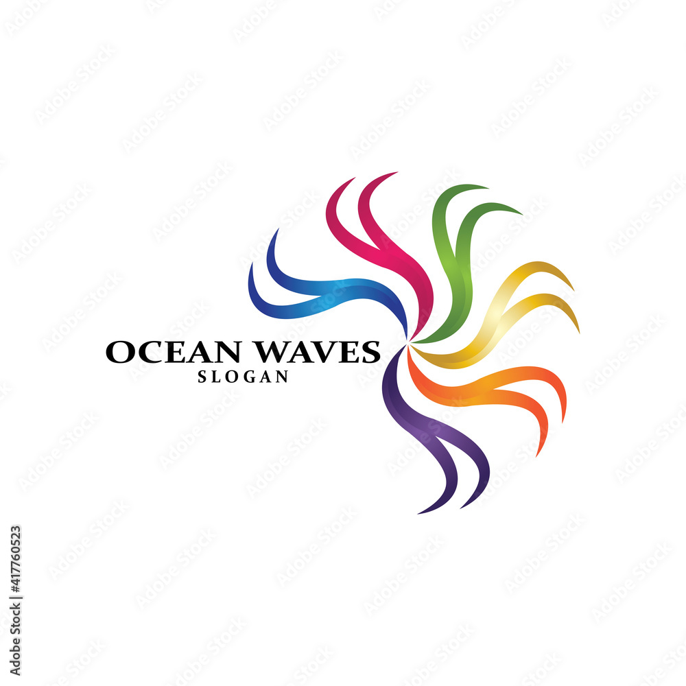 Fototapeta premium Water wave icon vector