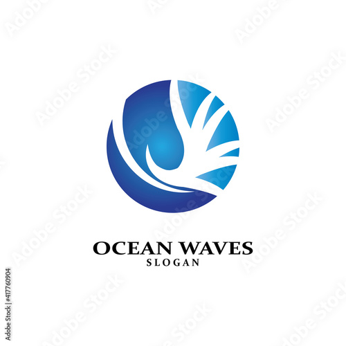 Water wave icon vector