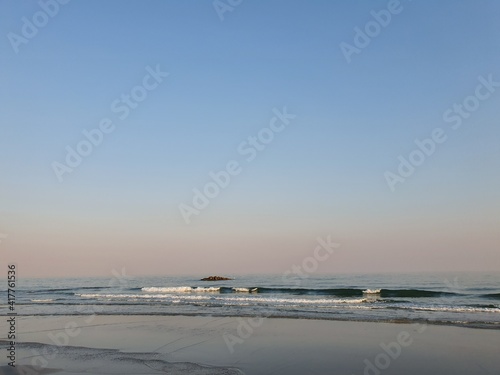 beach and sea in the evening