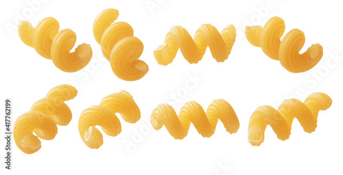 A set of Italian pasta. Isolated on a white background