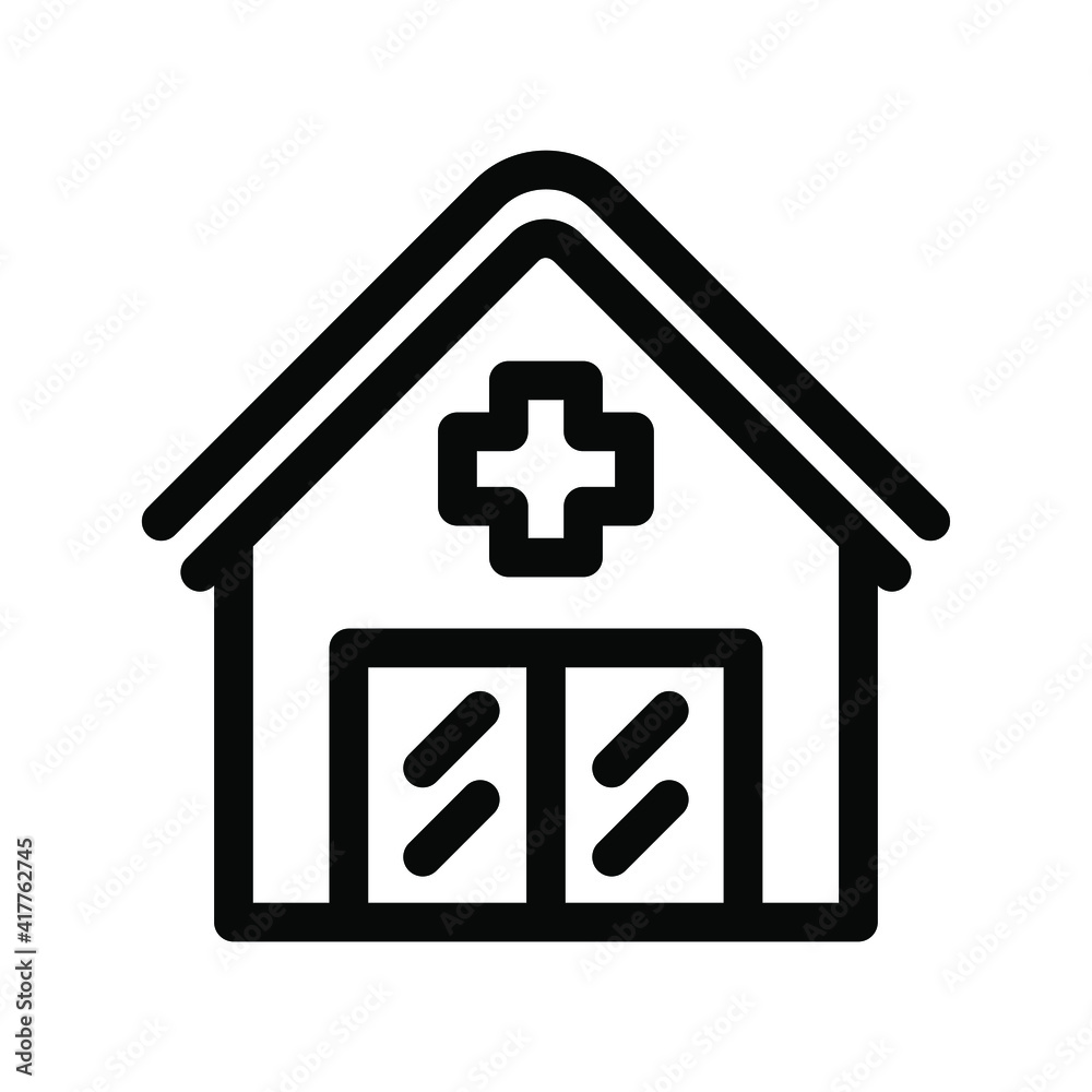 hospital outline icon modern illustration. hospital outline icon modern illustration.