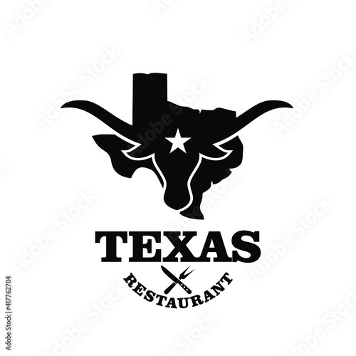 texas restaurant longhorn logo icon design