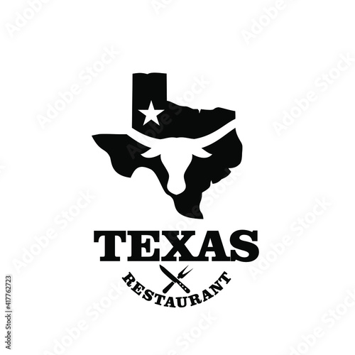 texas restaurant longhorn logo icon design