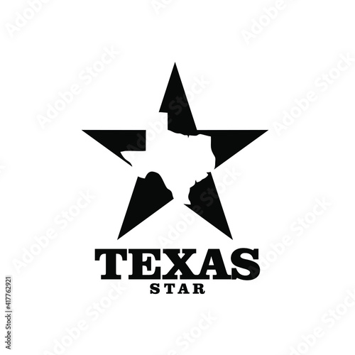 texas map star logo icon design