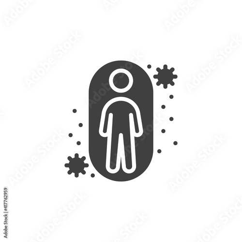 Protection against coronavirus vector icon. filled flat sign for mobile concept and web design. Virus and germs protection glyph icon. Symbol, logo illustration. Vector graphics