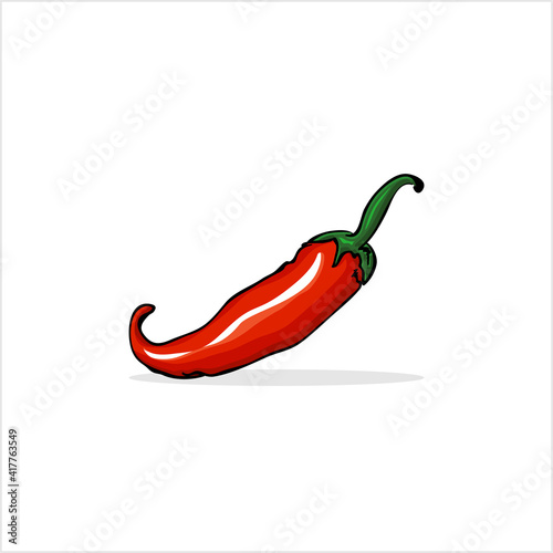 Chili Pepper Ink Pen Style, Red Chili