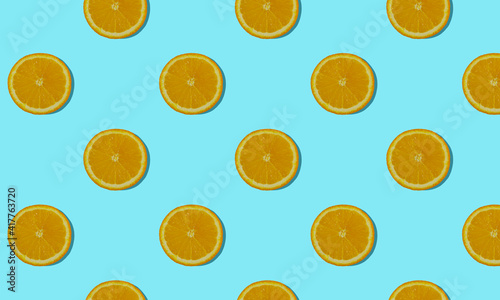 patern with oranges. background with oranges. colored background with oranges. flat view.
