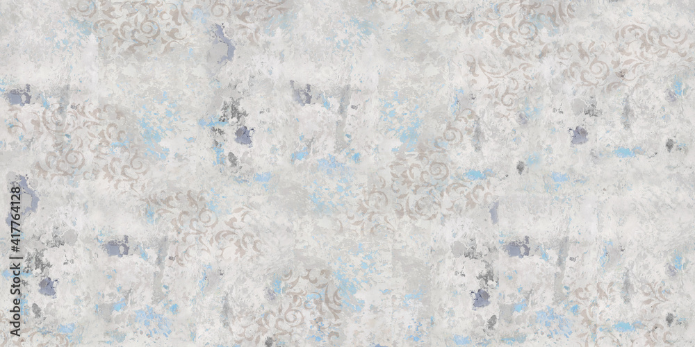 tumbled patterned background on white cement floor
