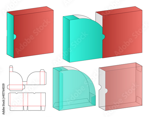 Box packaging die cut template design. 3d mock-up