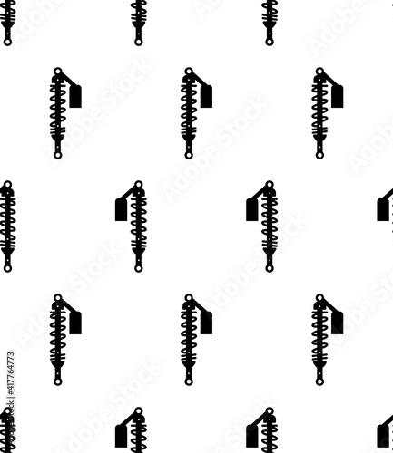 Shock Absorber Icon Seamless Pattern, Device To Absorb And Damp Shock Impulses
