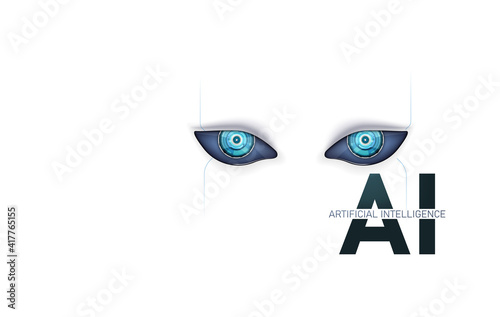 Artificial Intelligence Logo. Artificial Intelligence and Machine Learning Concept. Vector symbol AI.
