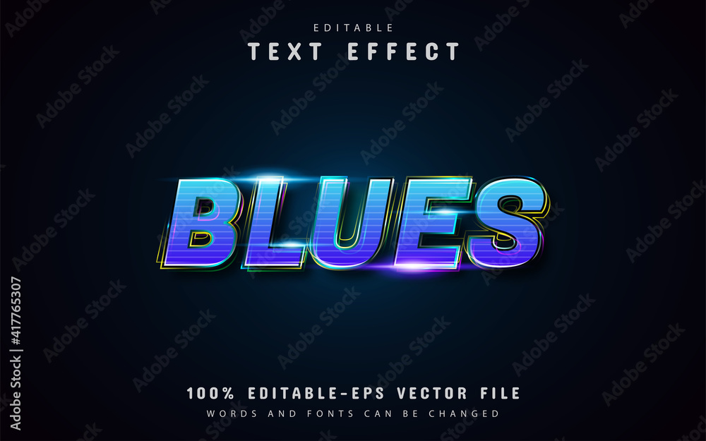 Obraz premium Blues text effects
