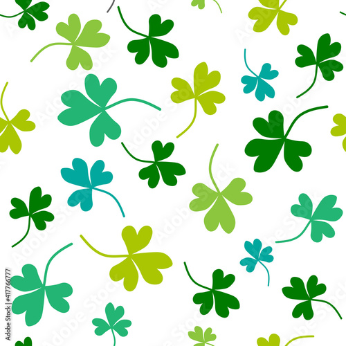 Seamless Shamrock background. St Patrick day vector.