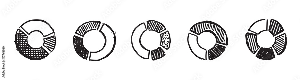 Diagrams pie icons, Set hand drawn . Vector
Diagrams pie icons, Set hand drawn . Vector