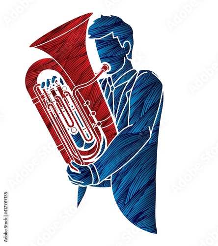 Tuba Musician Orchestra Instrument Graphic Vector