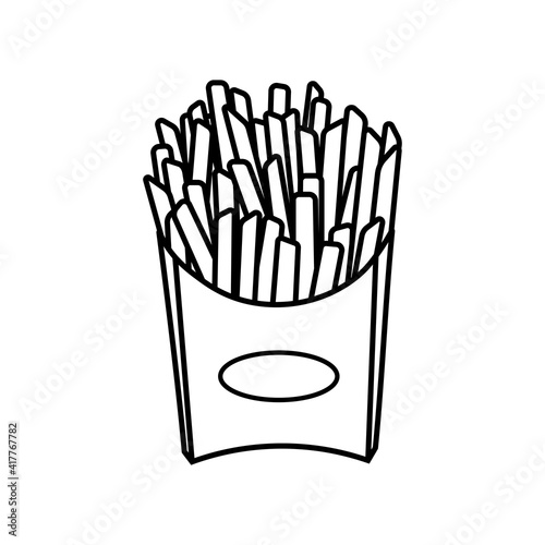 French fries icon in outline style
