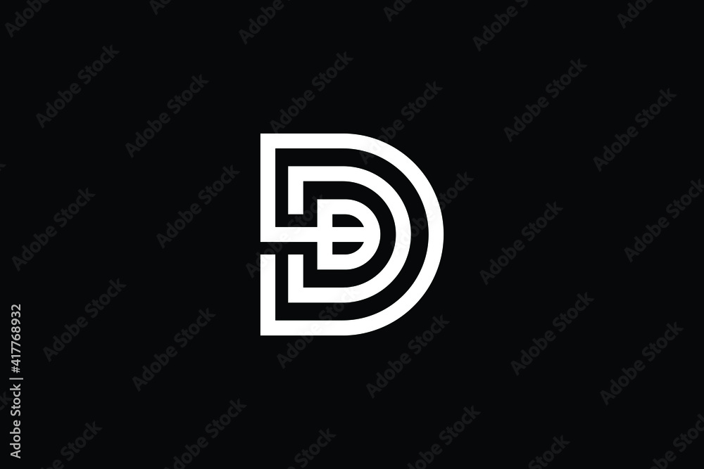 DB logo letter design on luxury background. BD logo monogram initials letter concept. DB icon logo design. BD elegant and Professional letter icon design on black background. B D DB BD - obrazy, fototapety, plakaty 