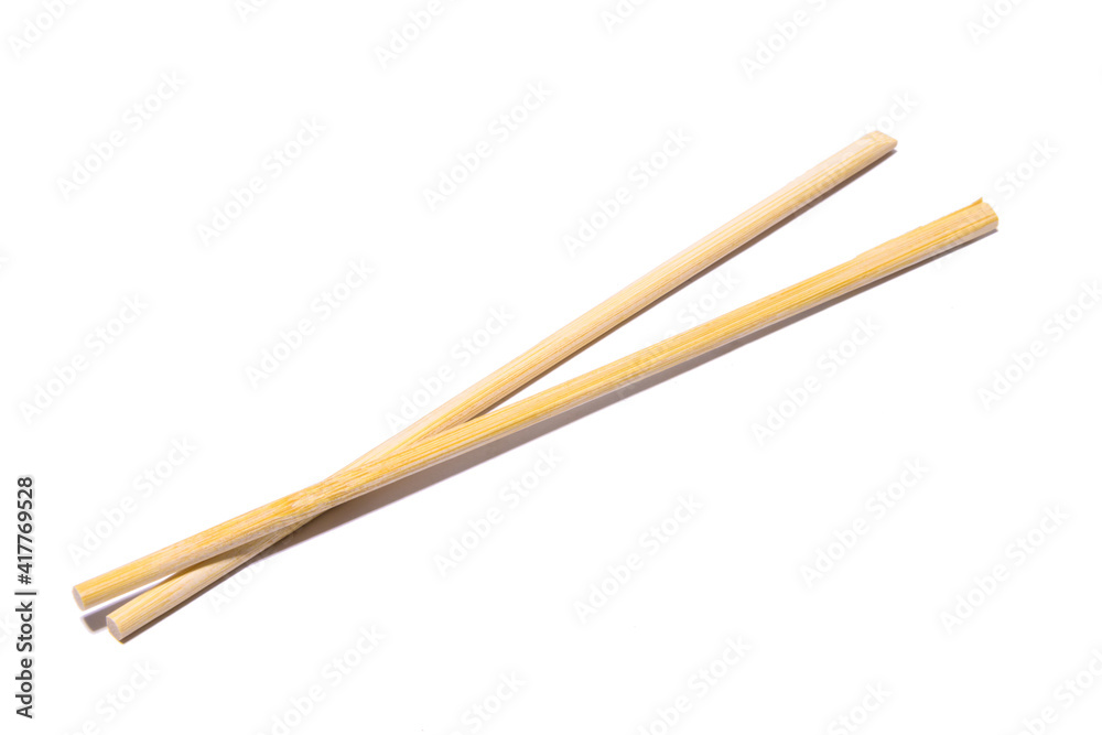 Wooden chopsticks isolated on white background Wooden chopsticks isolated on white background