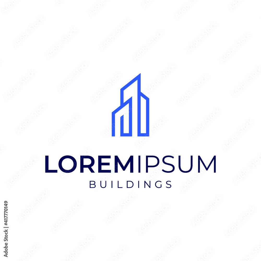 abstract buildings logo vector modern simple sophisticated designs