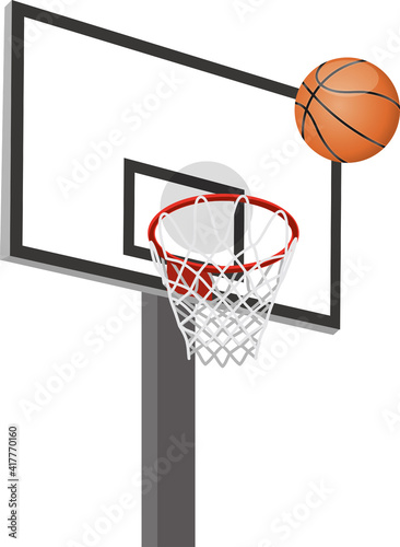 バスケットボールとゴールのイメージイラスト photo