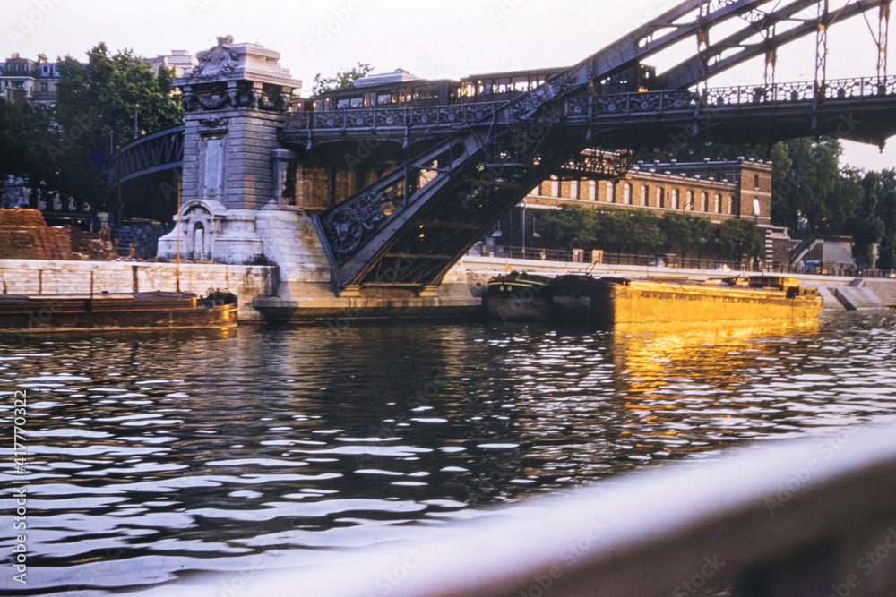 Vintage photo 1950s of bridge in Paris
