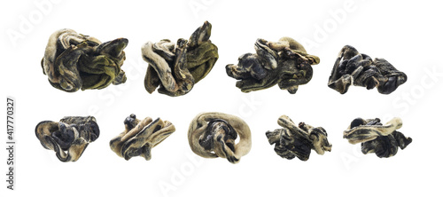 A set of dried Oolong tea. Isolated on a white background