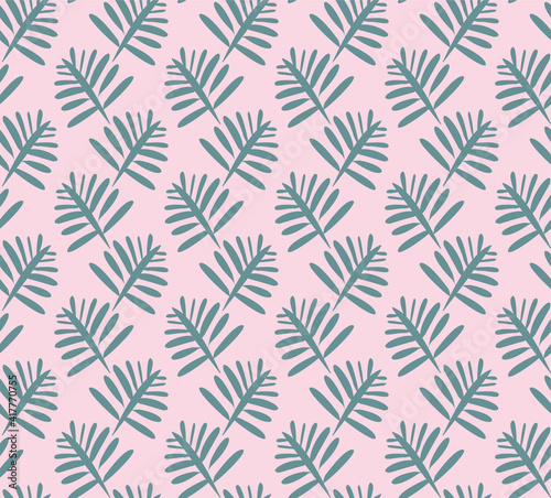 Seamless vector pattern with palm leaves. Botanical ornament with tree branches