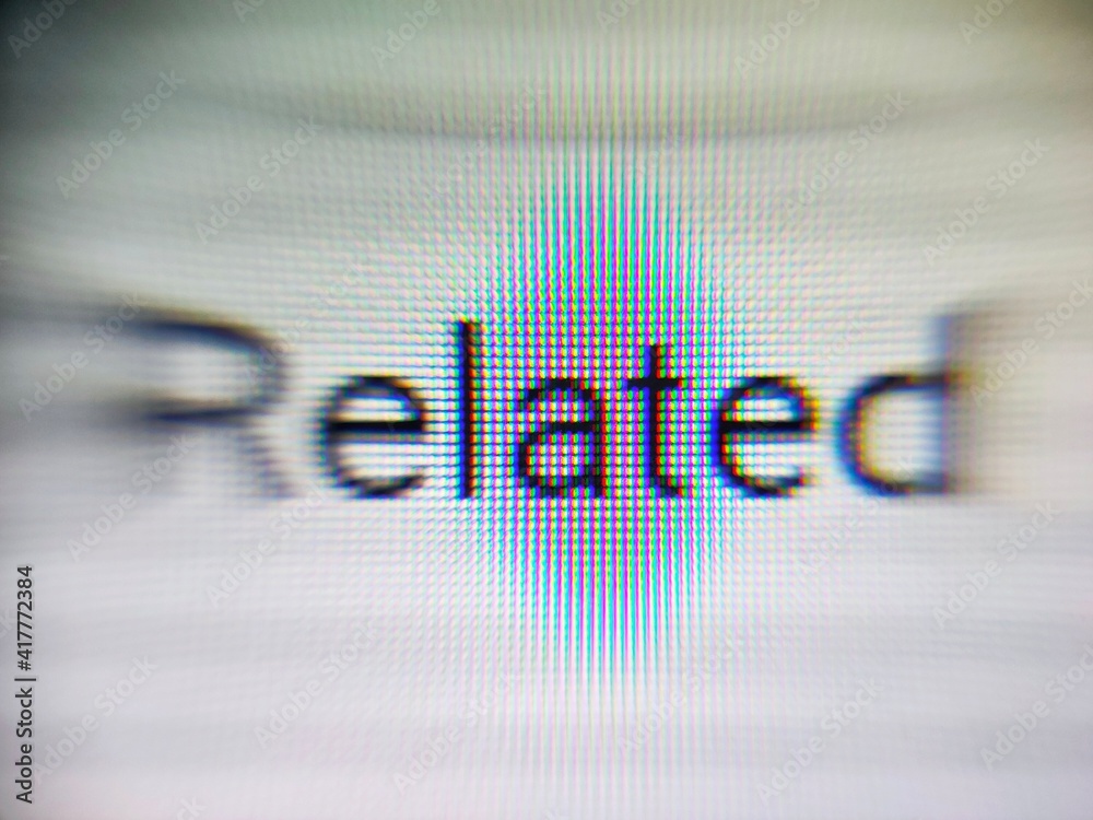 'Related' word snap from desktop computer screen with macro lens. 'Related' word snap from desktop computer screen with macro lens.