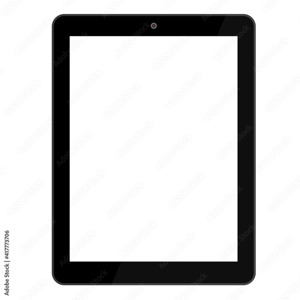 Black tablet computer isolated on white background. Vector mock-up Black tablet computer isolated on white background. Vector mock-up