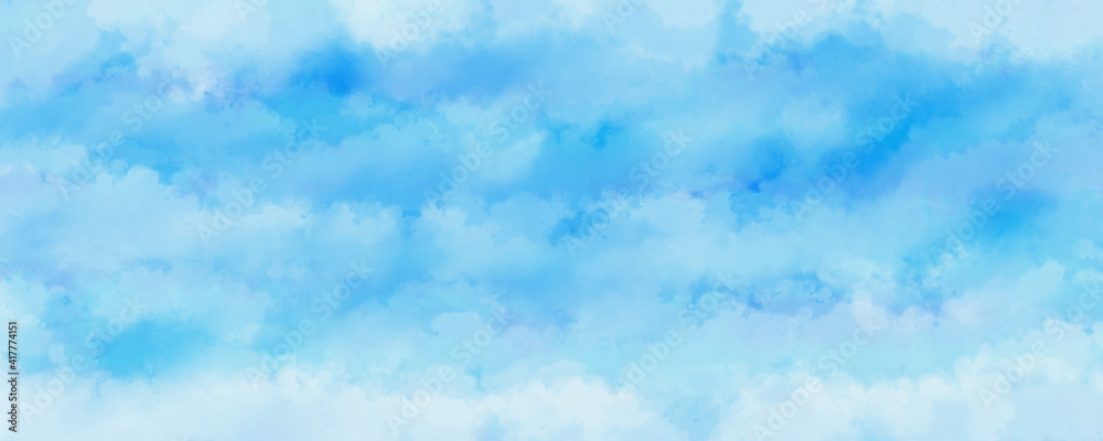 背景素材 水色 青 水彩 テクスチャー - Blue background with soft texture