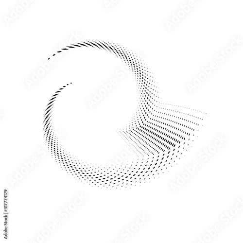 Halftone dots in circle form. round logo . vector dotted frame . design element