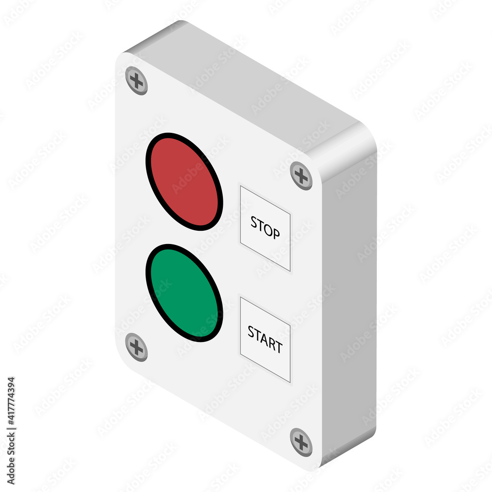 Buttons stop and start. Round web element. Vector illustration isolated on white background Buttons stop and start. Round web element. Vector illustration isolated on white background