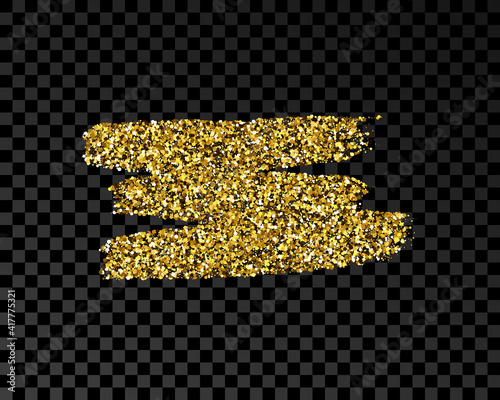 Hand drawn ink spot in gold glitter