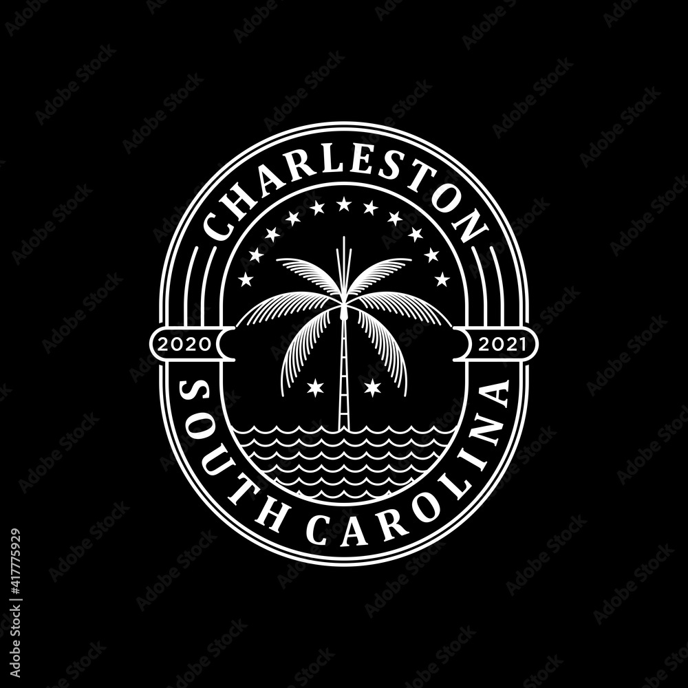 Fototapeta premium Charleston South Carolina USA Stamp Logo Icon Symbol Design 