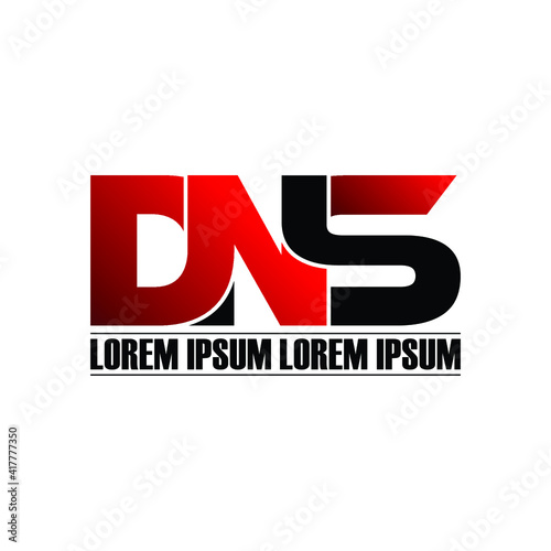 DNS letter monogram logo design vector